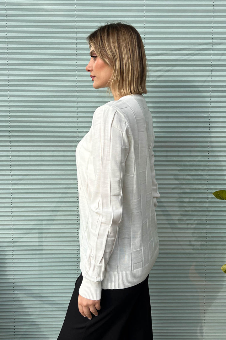 MPL Woman Square Patterned Sweater 4937 - Lluchmayor