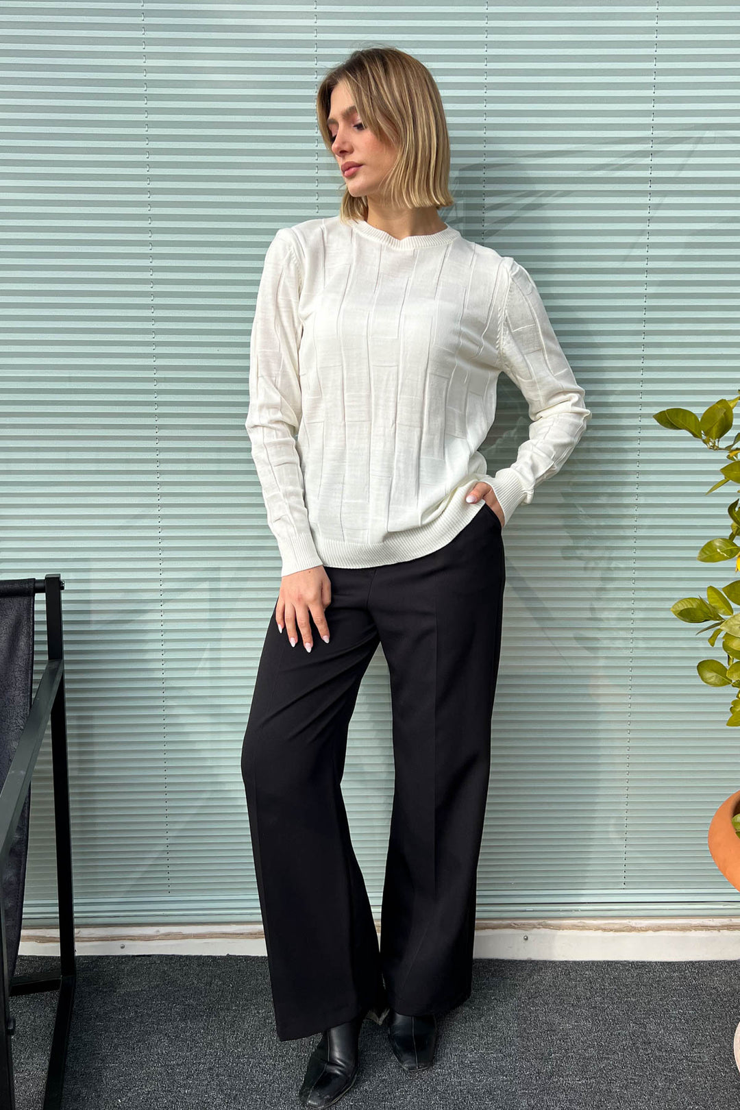 MPL Woman Square Patterned Sweater 4937 - Lluchmayor