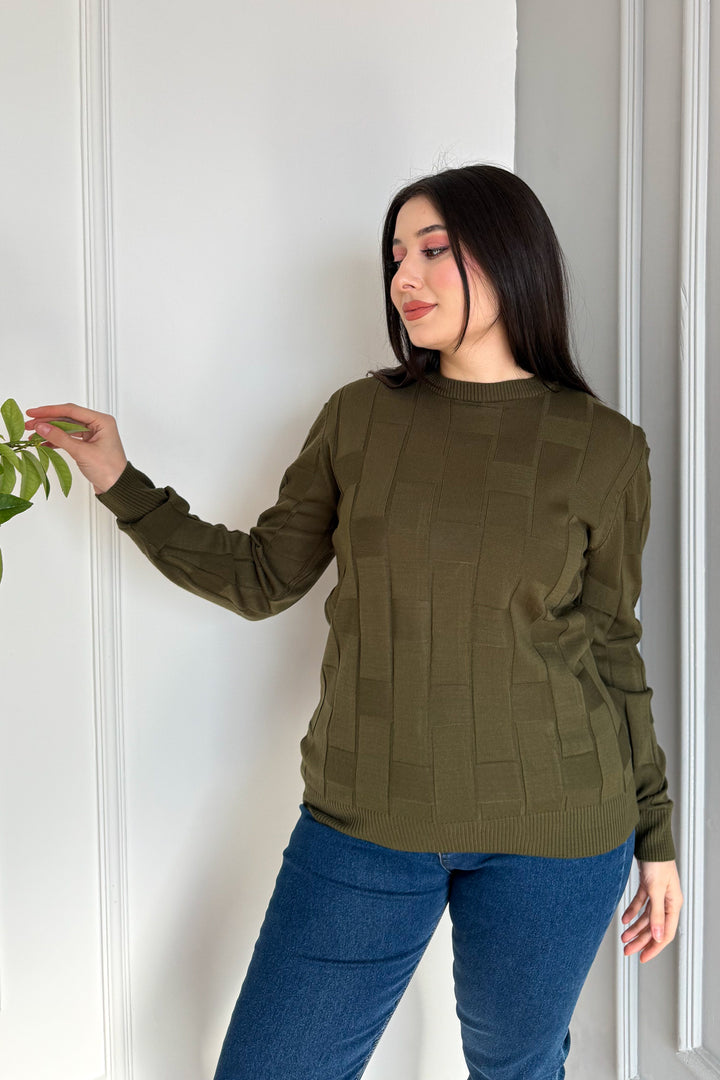 MPL Woman Square Patterned Sweater 4937 - Fort Lauderdale