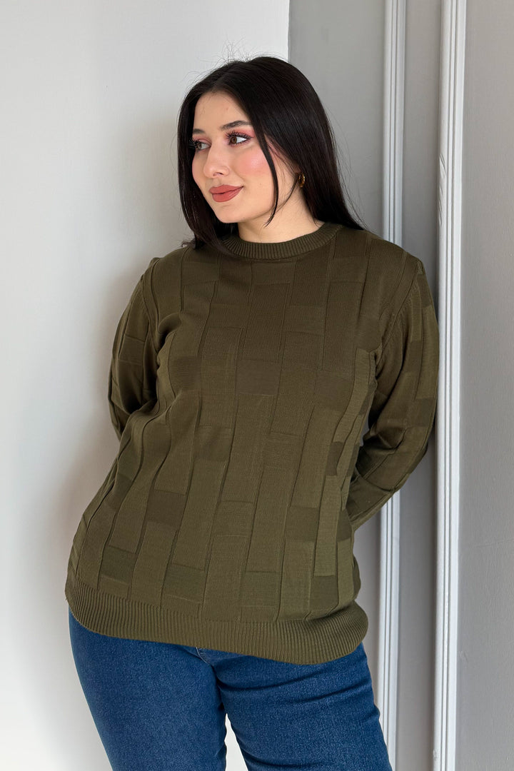 MPL Woman Square Patterned Sweater 4937 - Fort Lauderdale