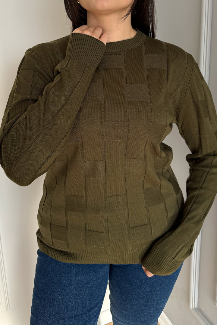 MPL Woman Square Patterned Sweater 4937 - Fort Lauderdale