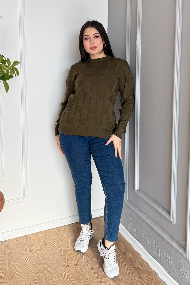 MPL Woman Square Patterned Sweater 4937 - Fort Lauderdale