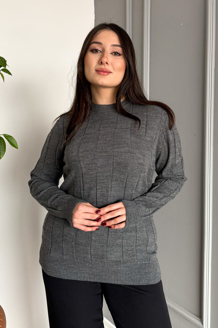 MPL Kadın Kare Desenli Kazak 4937 - Burleson