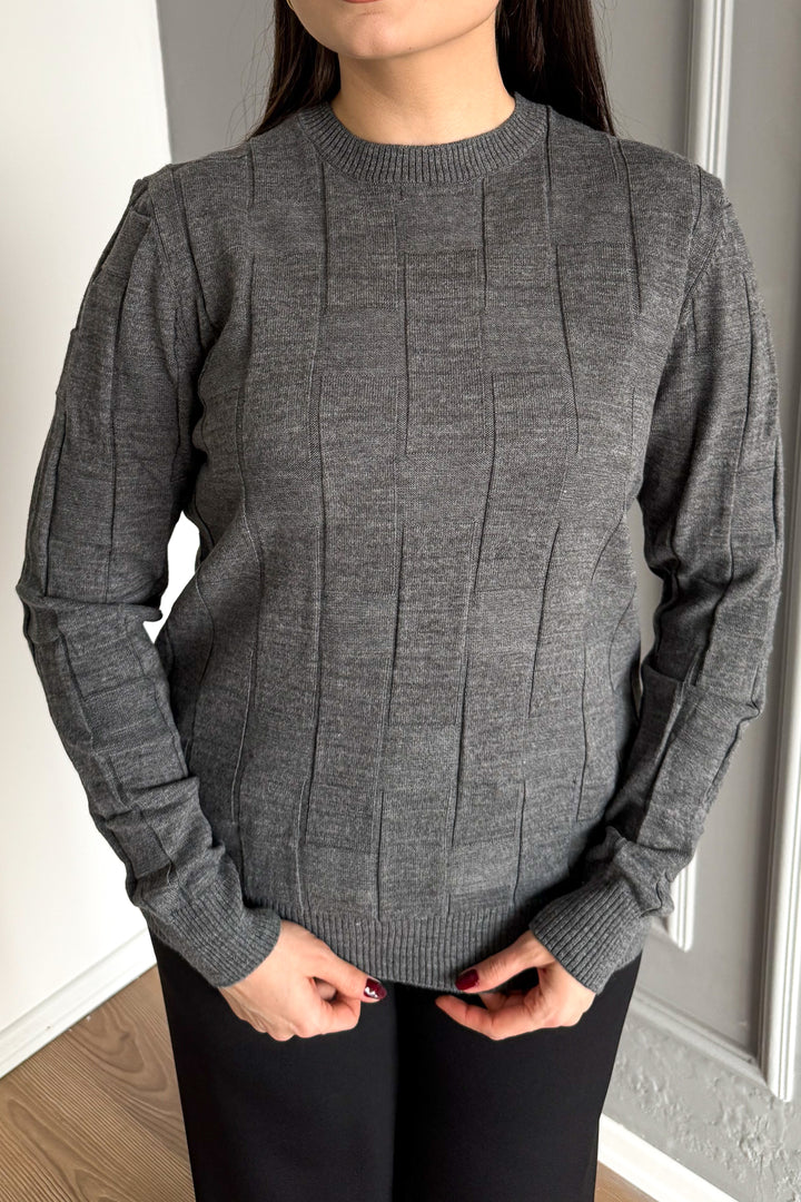 MPL Kadın Kare Desenli Kazak 4937 - Burleson