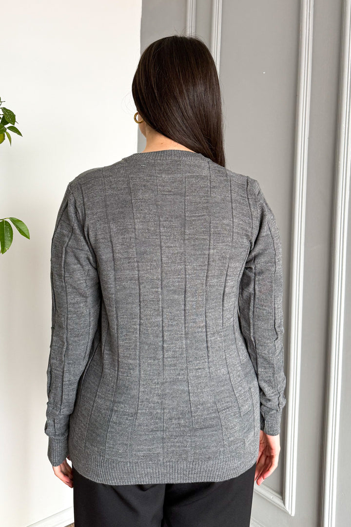 MPL Kadın Kare Desenli Kazak 4937 - Burleson