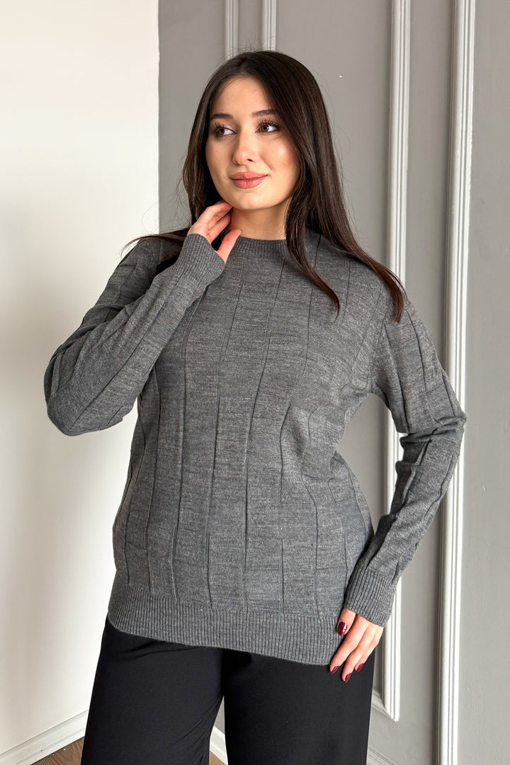 MPL Kadın Kare Desenli Kazak 4937 - Burleson