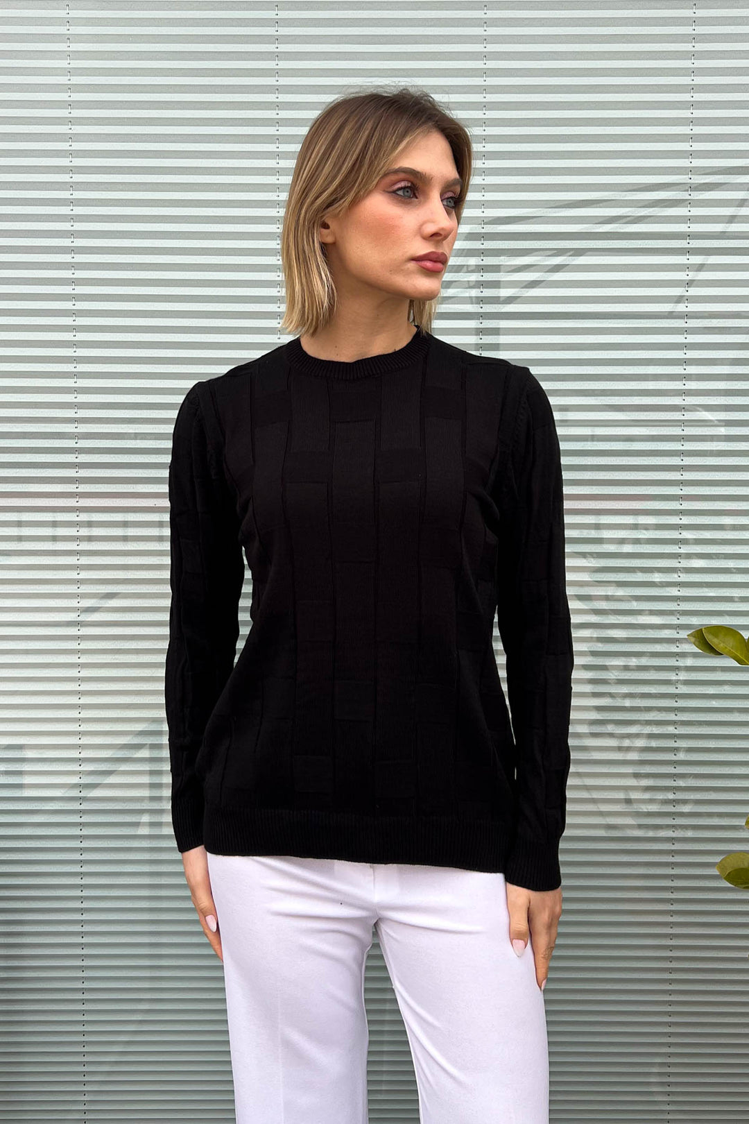 MPL Woman Square Patterned Sweater 4937 - Moortebeek