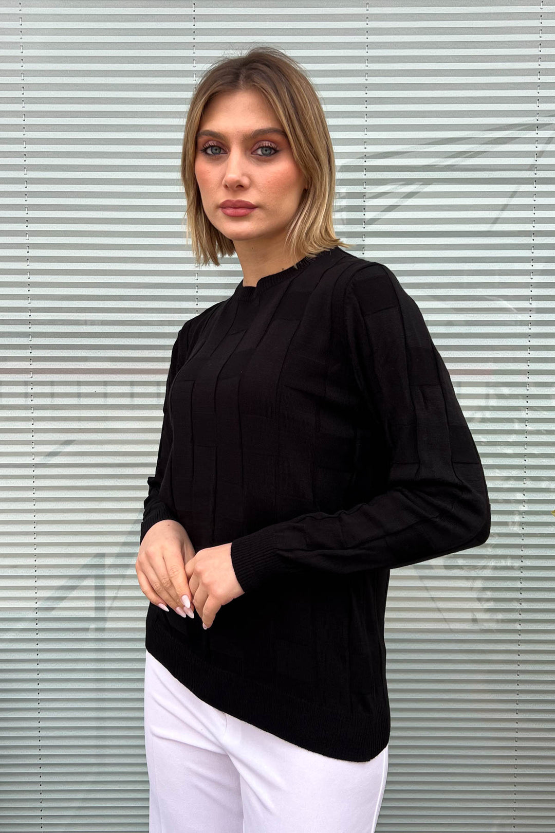 MPL Woman Square Patterned Sweater 4937 - Moortebeek