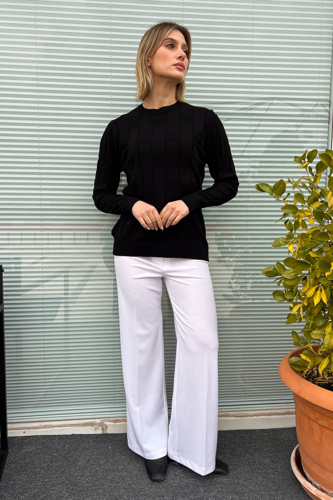 MPL Woman Square Patterned Sweater 4937 - Moortebeek
