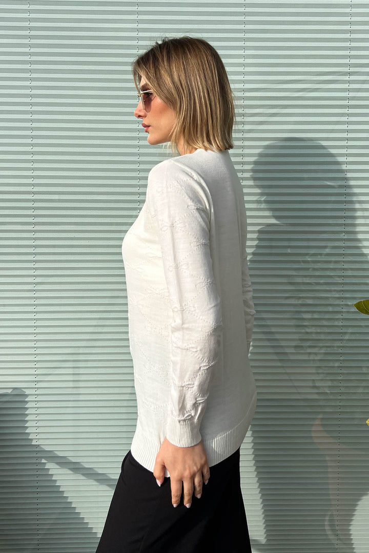 MPL Woman Bow Patterned Sweater 5192 - North Bergen