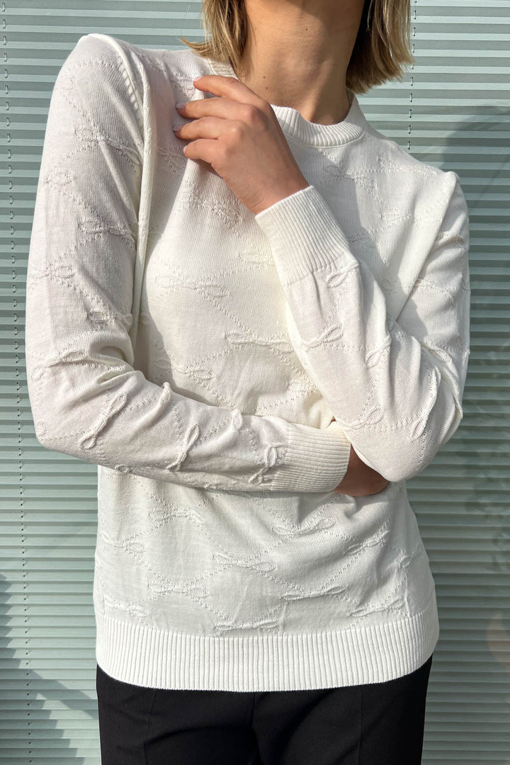 MPL Woman Bow Patterned Sweater 5192 - North Bergen