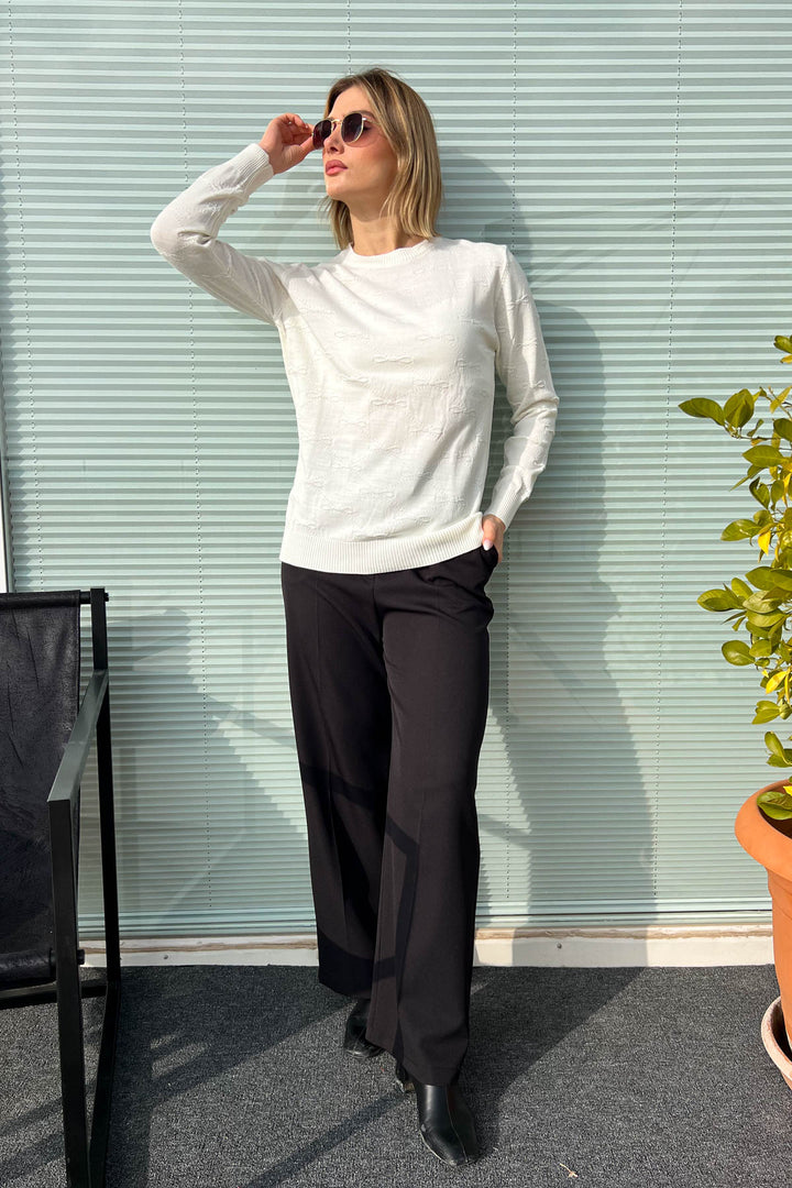 MPL Woman Bow Patterned Sweater 5192 - North Bergen
