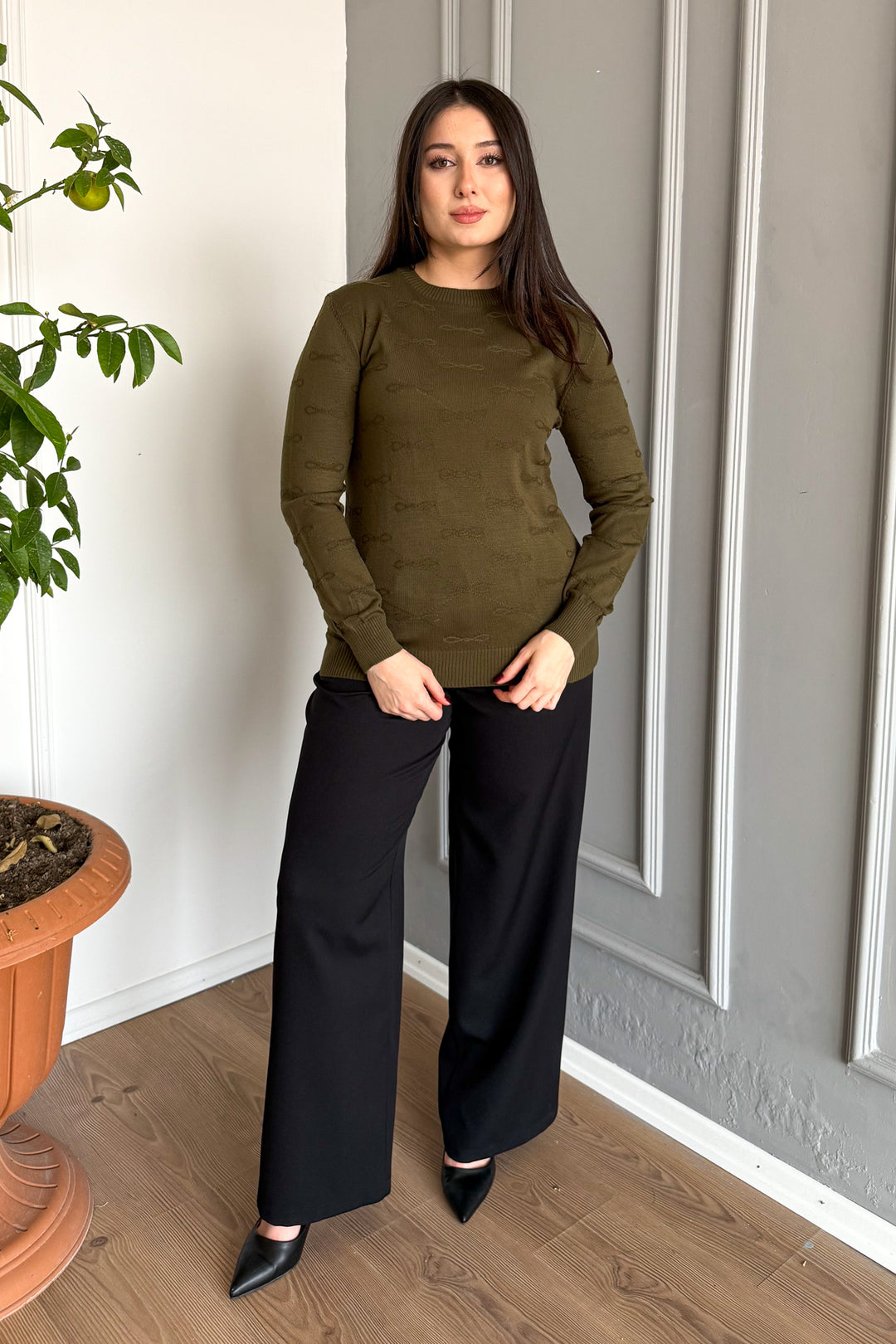 MPL Women's Bow Patterned Sweater 5192 - Casoria