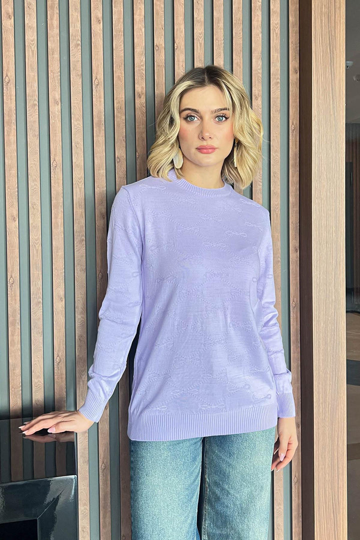 MPL Woman Bow Patterned Sweater 5192 - Royal Leamington Spa