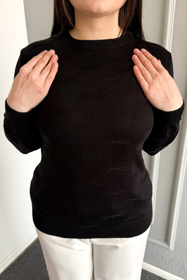 MPL Women's Bow Patterned Sweater 5192 - Rhondda