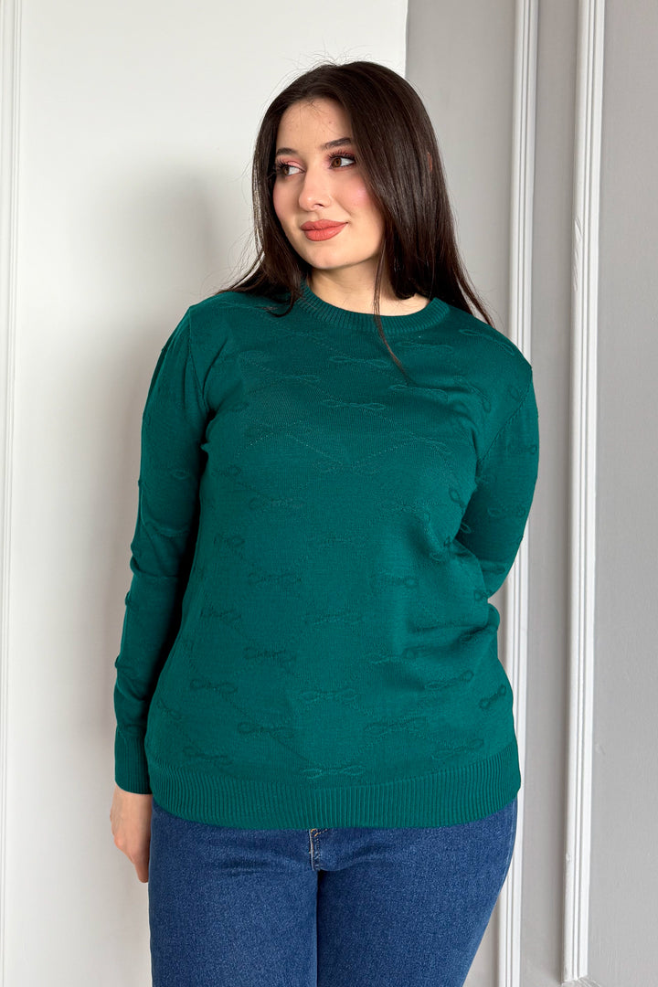 MPL Woman Bow Patterned Sweater 5192 - Wood Buffalo