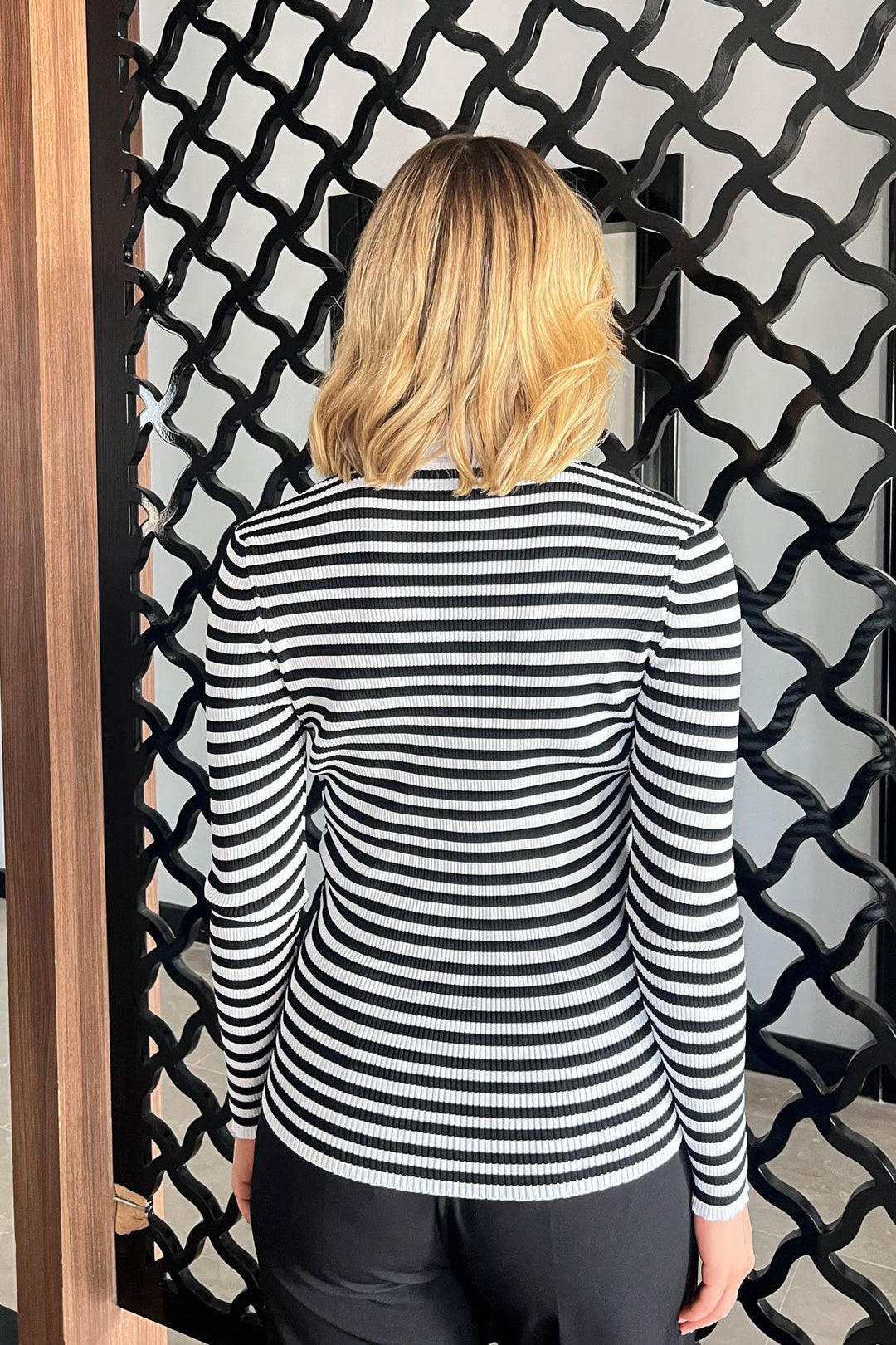 MPL Women's Polo Neck Striped Sweater 5308 - La Huacana