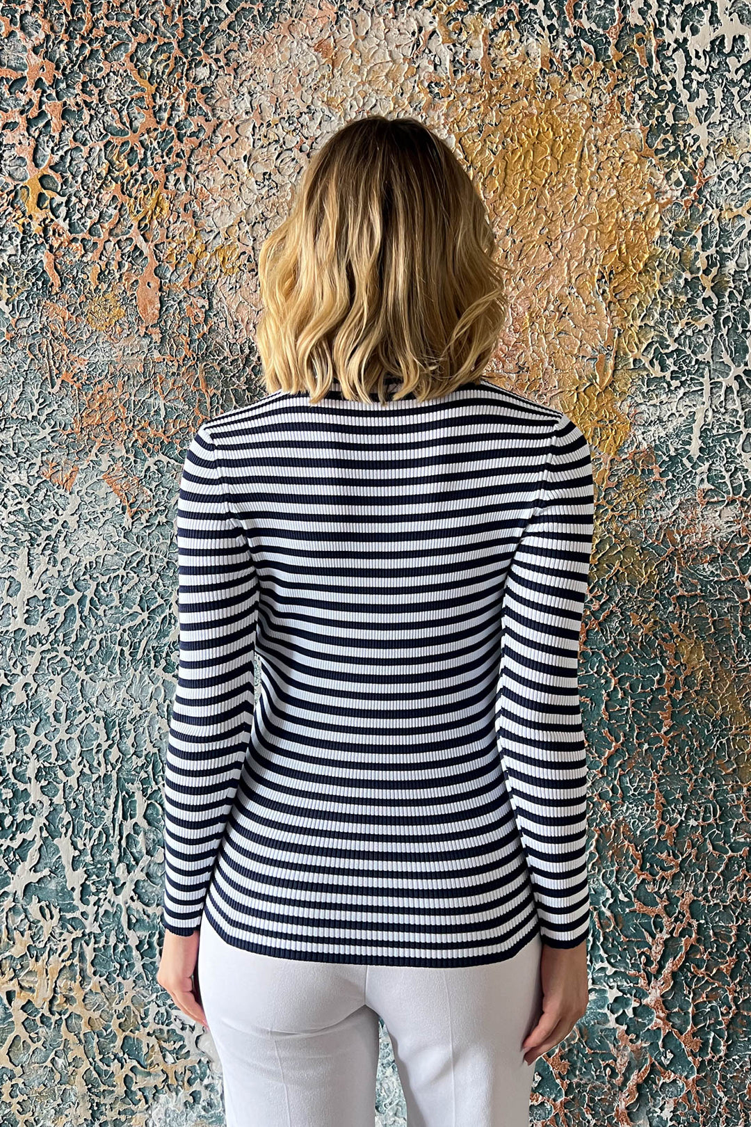 MPL Women's Polo Neck Striped Sweater 5308 - Poitiers