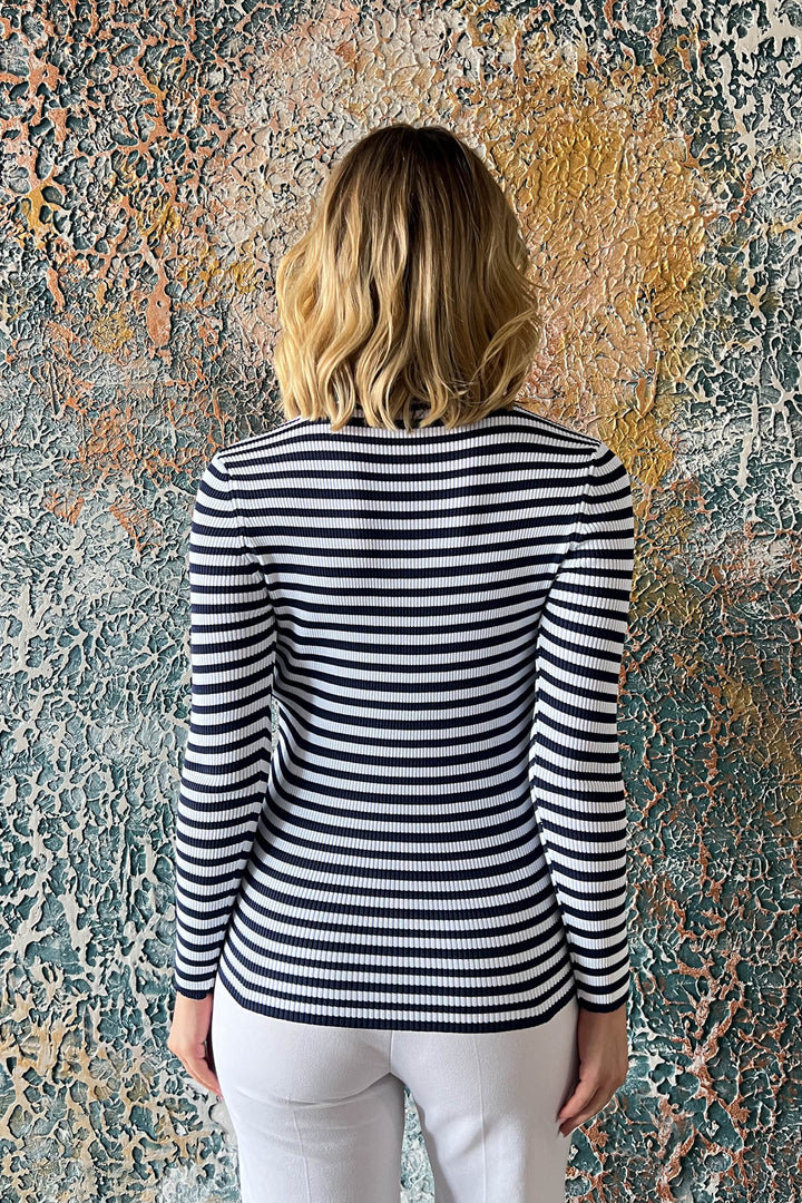 MPL Women's Polo Neck Striped Sweater 5308 - Poitiers