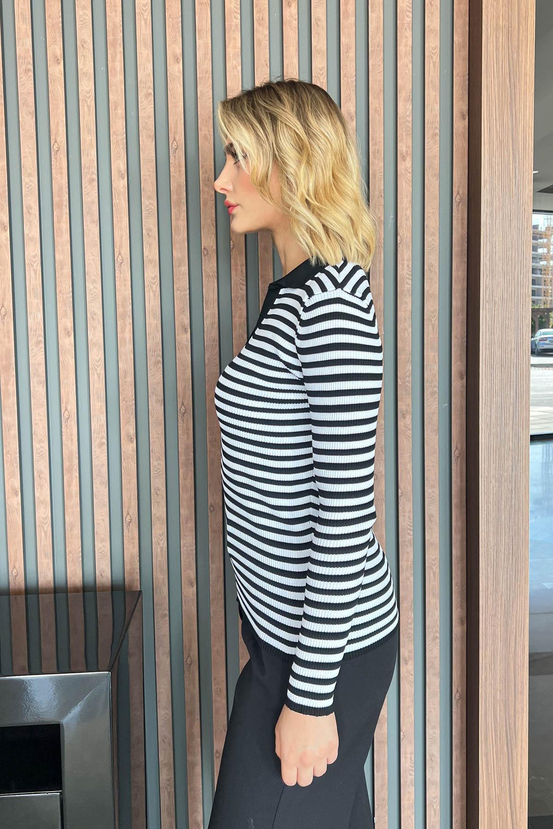 MPL Women's Striped Polo Neck Sweater 5308 - Chiclana de la Frontera
