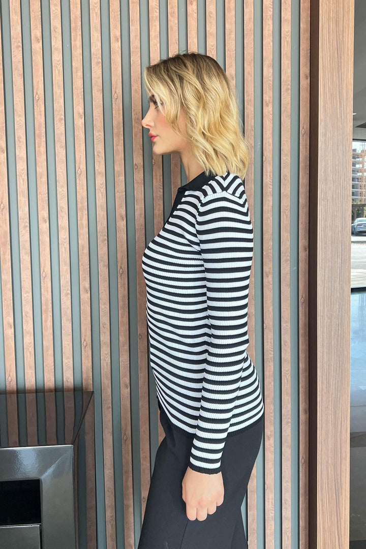 MPL Women's Striped Polo Neck Sweater 5308 - Chiclana de la Frontera