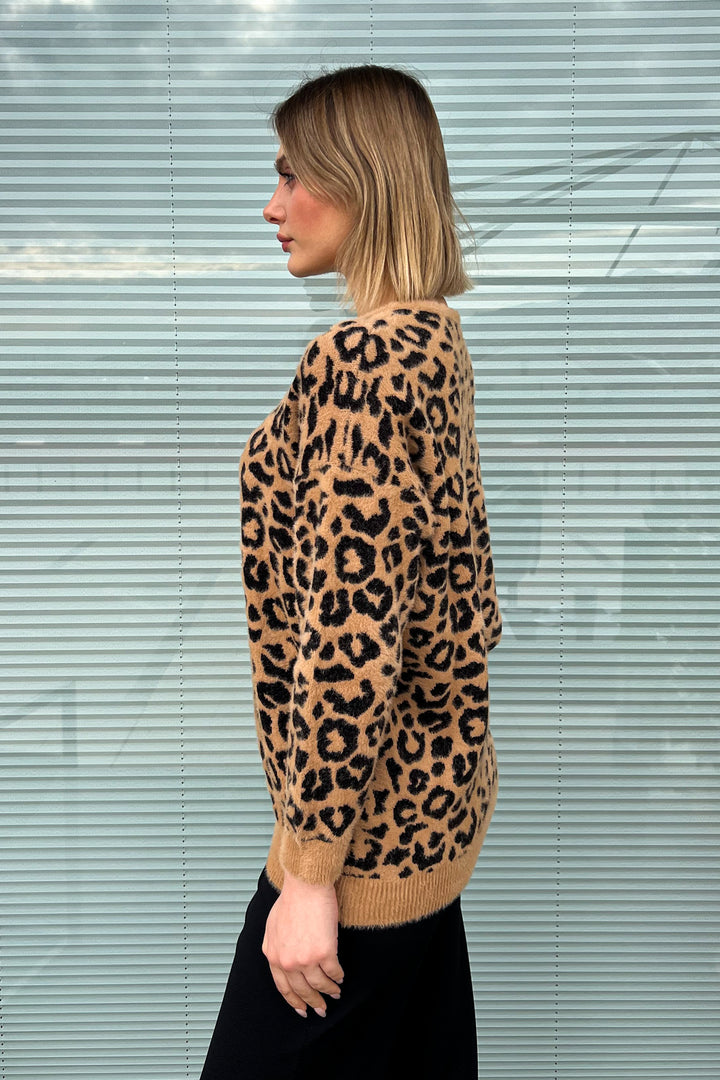 MPL Women's Leopard Pattern Soft Cardigan 5675 - Jackson