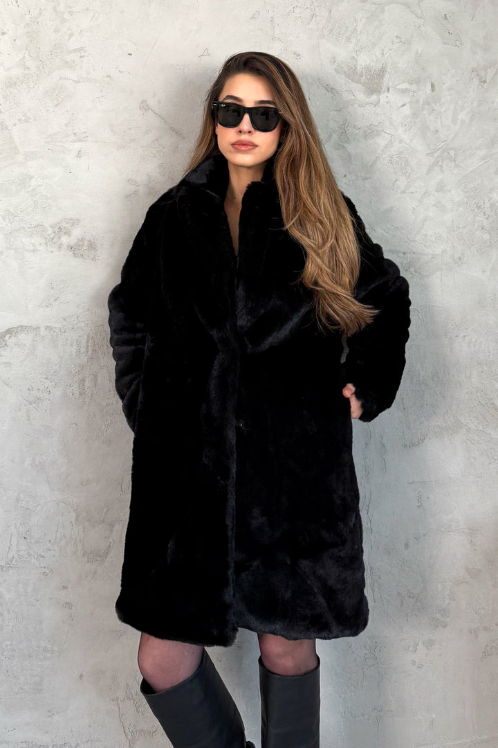 MPL Kadın Uzun Kürk Kaban 99451 - Fréjus