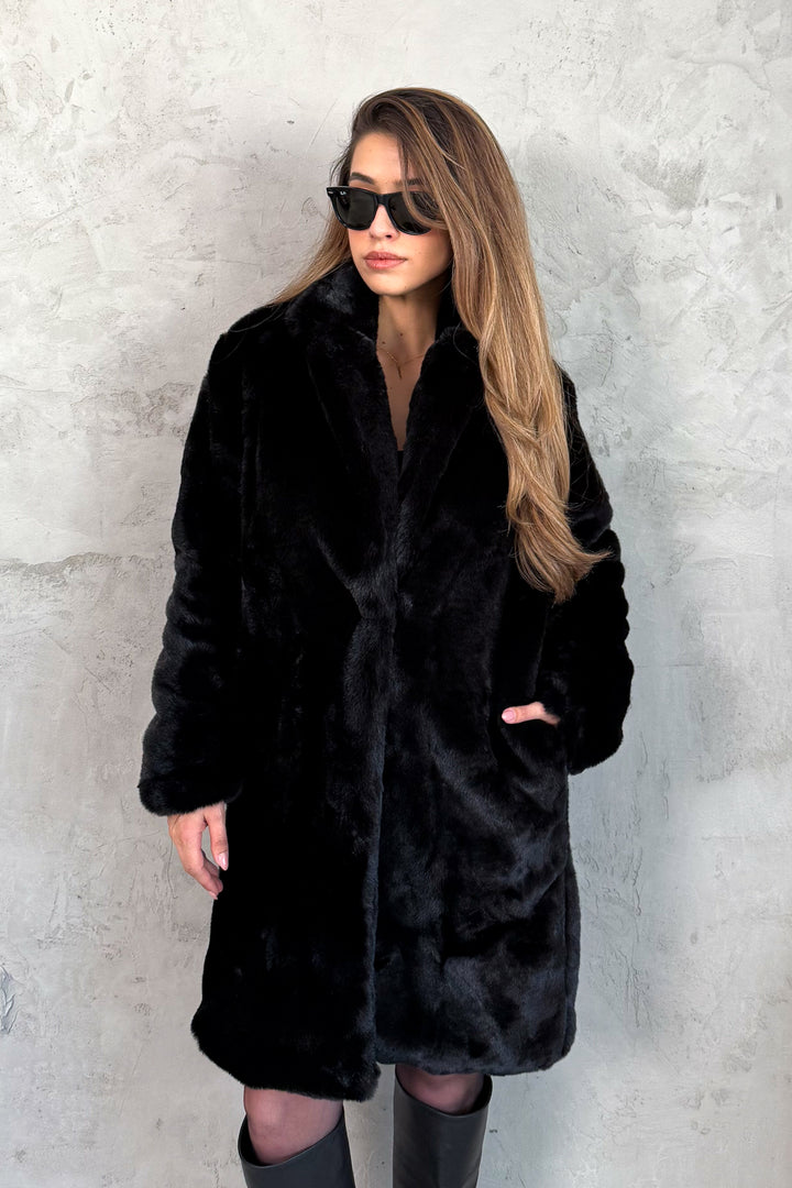 MPL Kadın Uzun Kürk Kaban 99451 - Fréjus