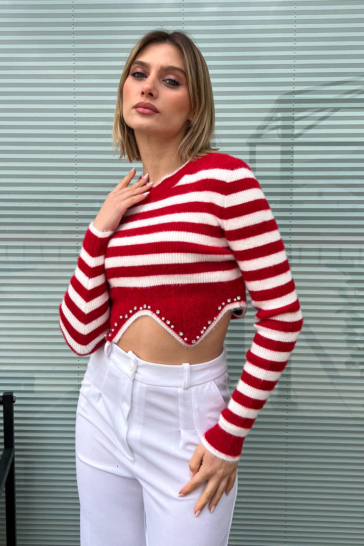 MPL Women's Striped Crop Sweater 6611 - Ciudad Madero