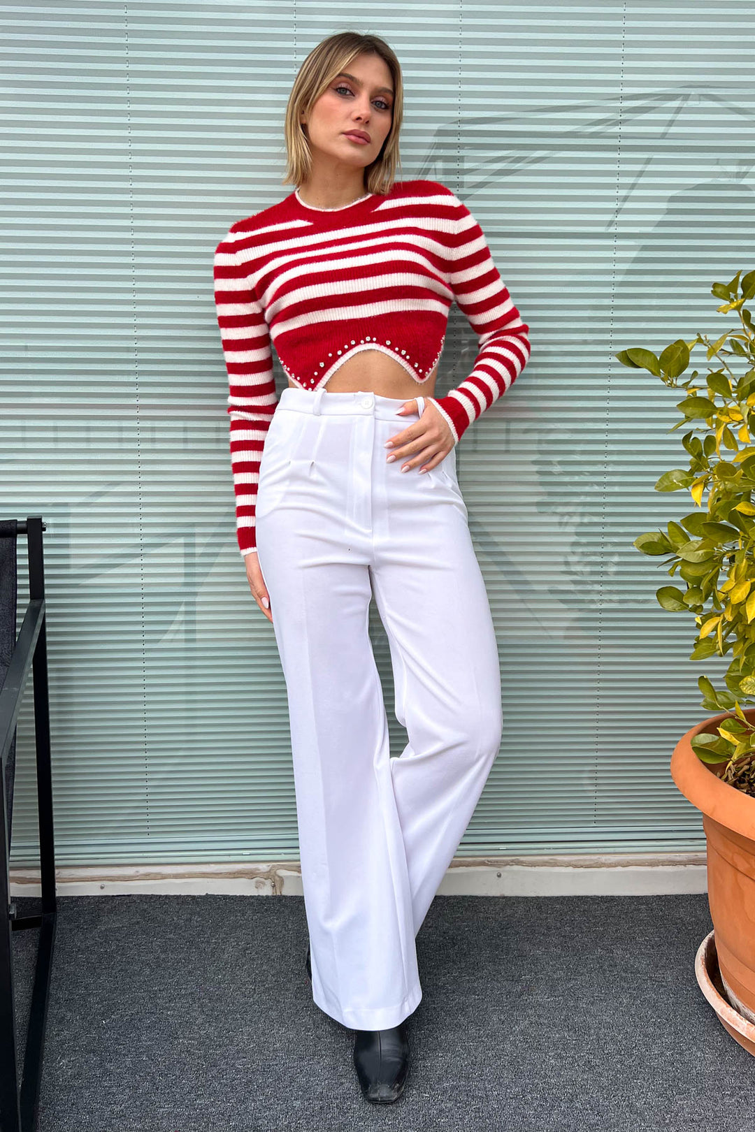 MPL Women's Striped Crop Sweater 6611 - Ciudad Madero