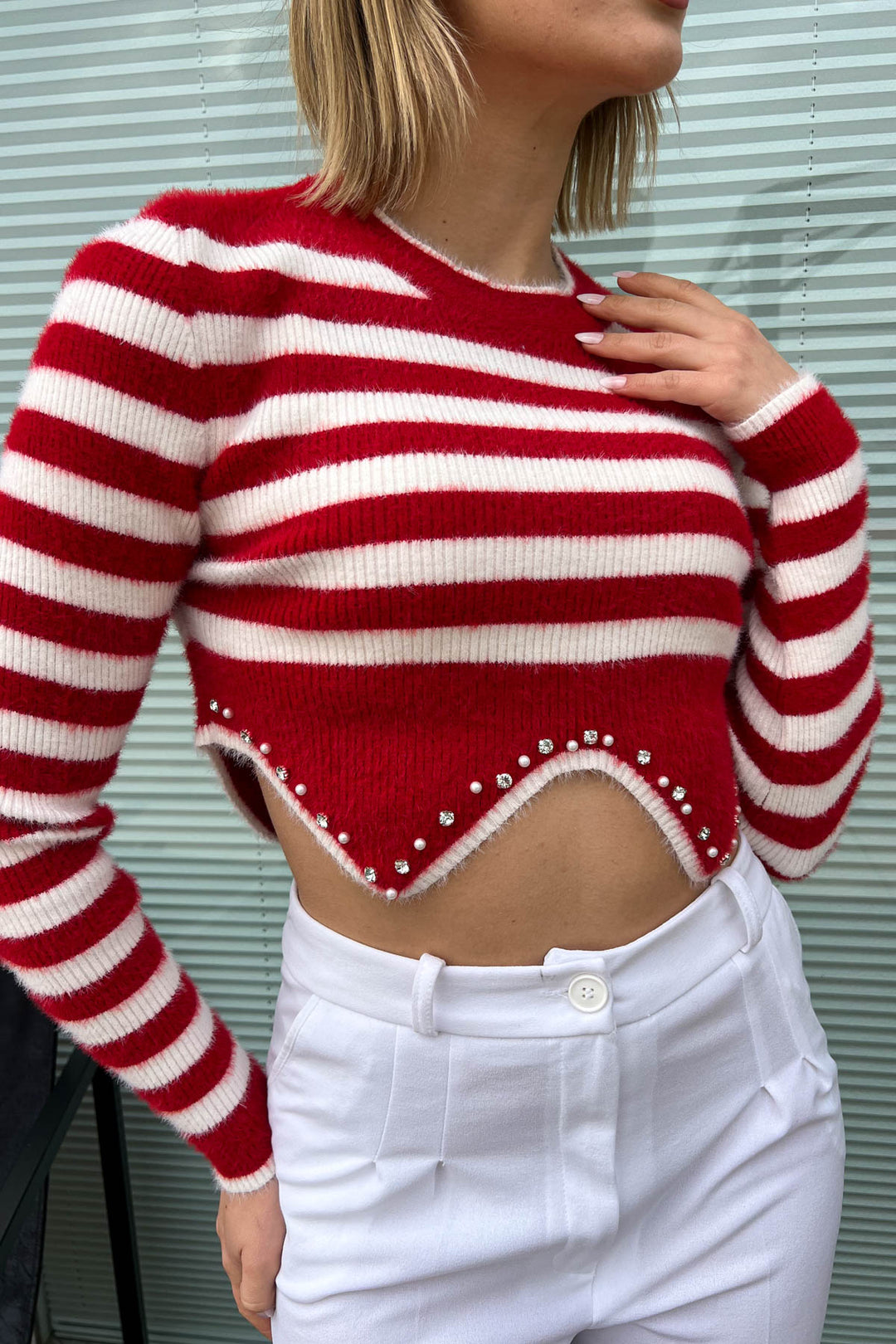 MPL Women's Striped Crop Sweater 6611 - Ciudad Madero