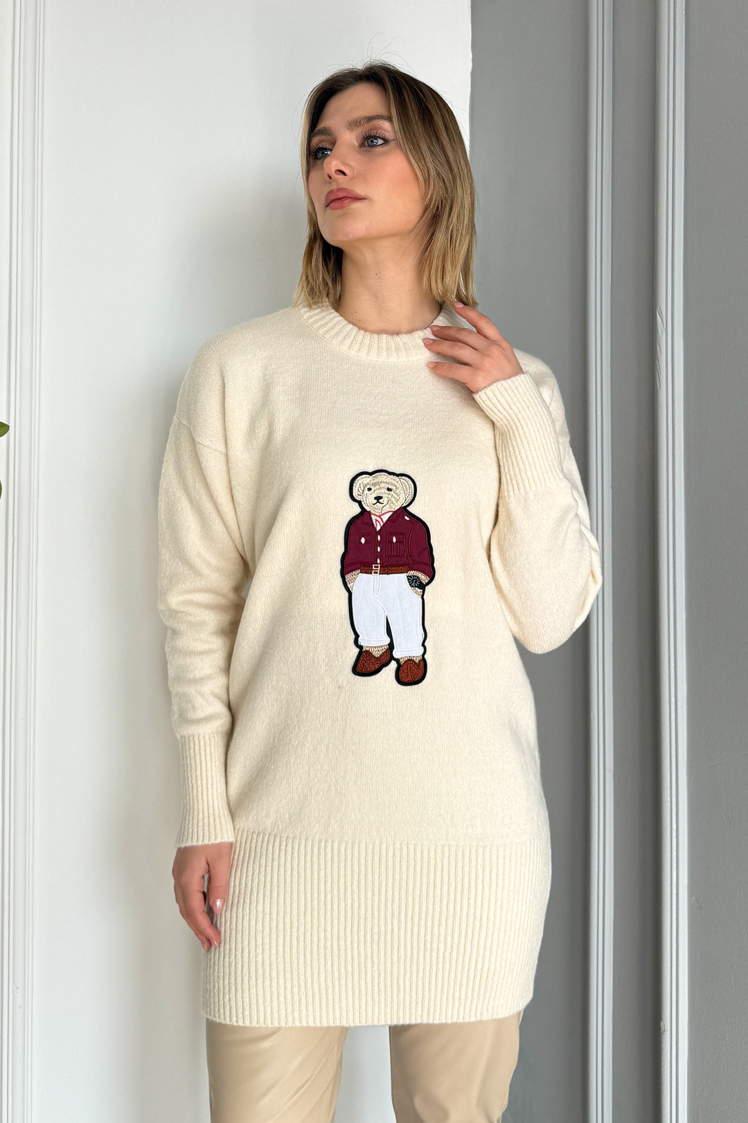 MPL Woman Bear Patterned Knit Tunic 6741 - Alba Iulia