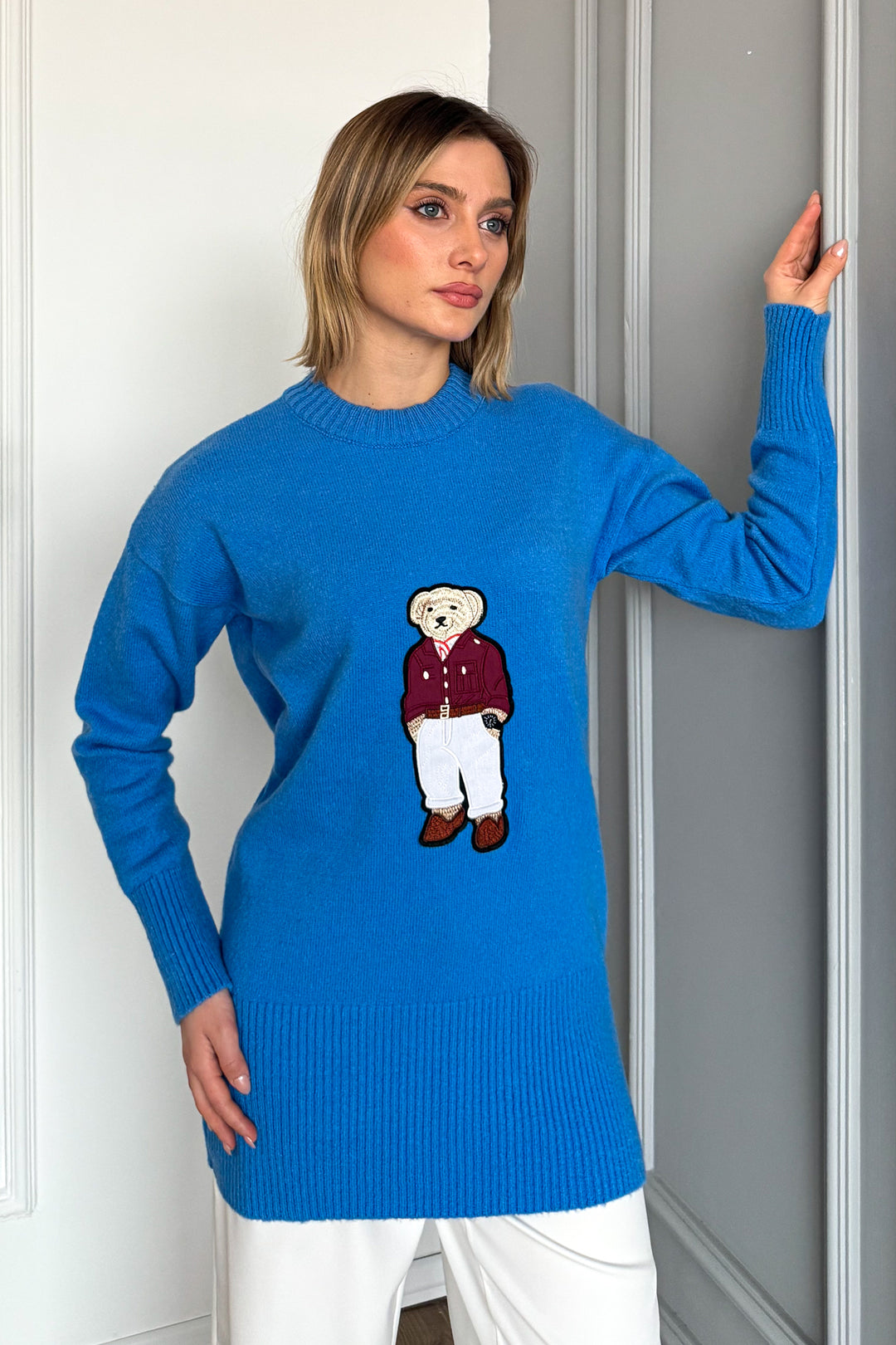 MPL Woman Bear Patterned Knit Tunic 6741 - Buffalo