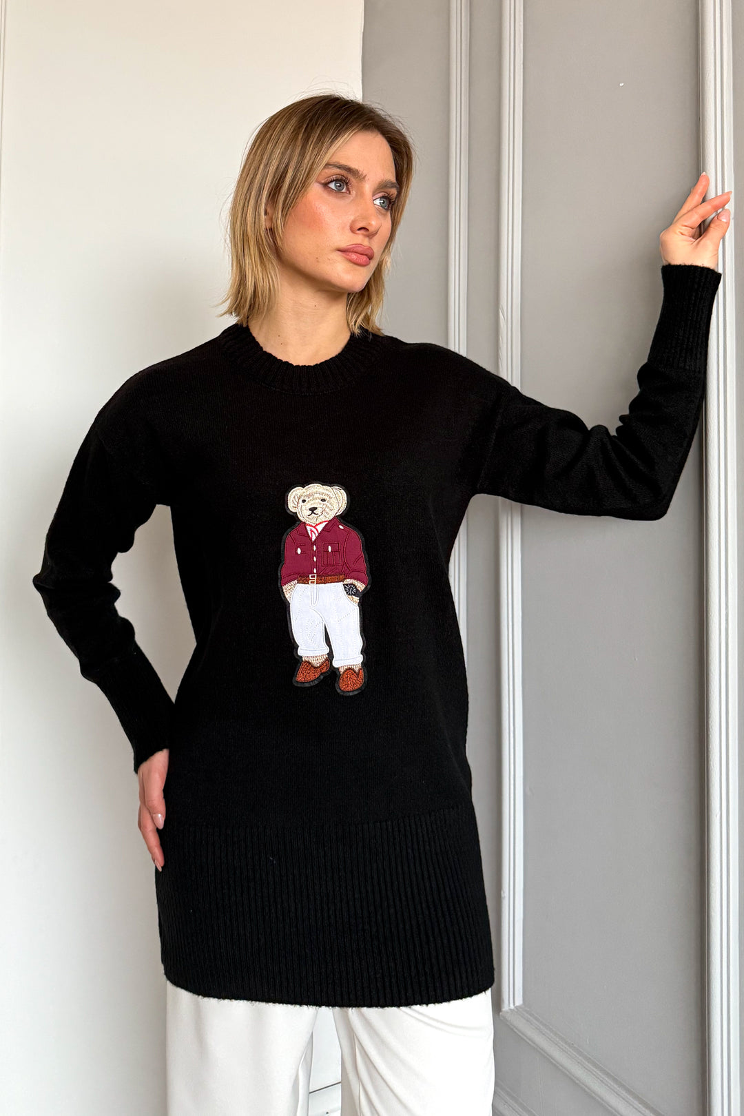 MPL Woman Bear Patterned Knit Tunic 6741 - Huamantla