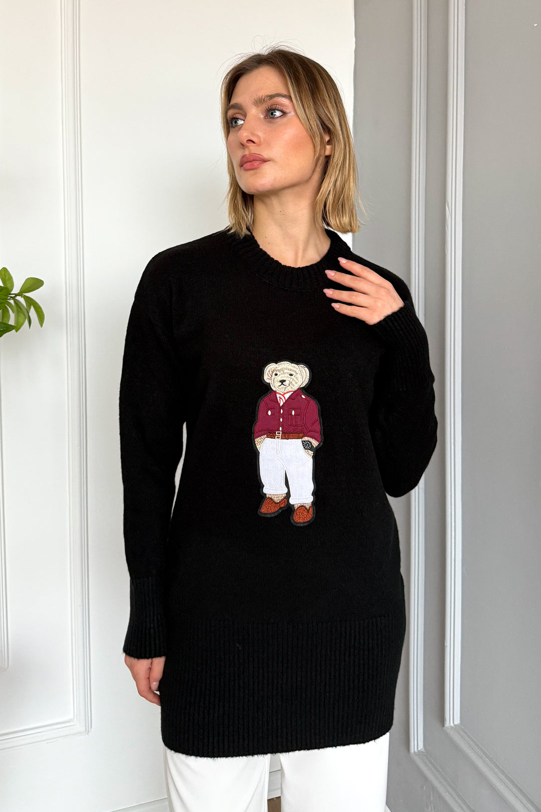 MPL Woman Bear Patterned Knit Tunic 6741 - Huamantla