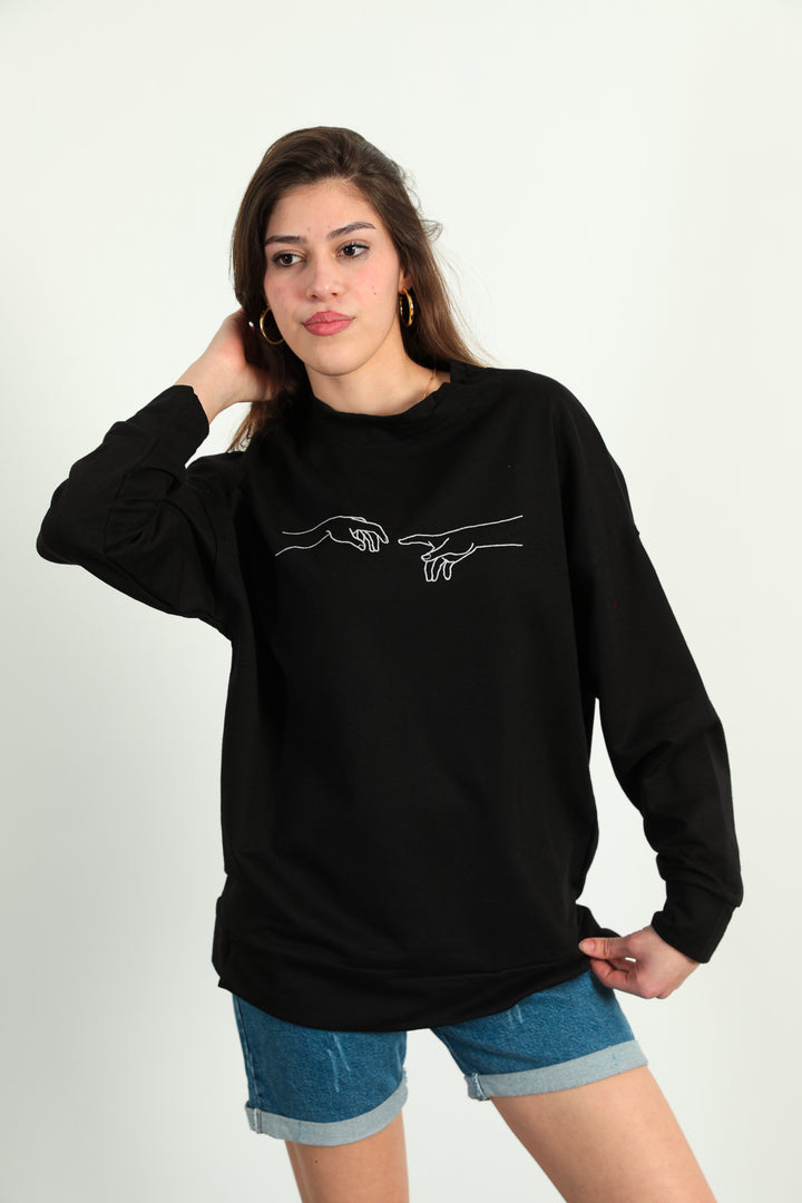 MPL Woman Finger Embroidered 2 Thread Sweatshirt 603bk020059 - Vlissingen