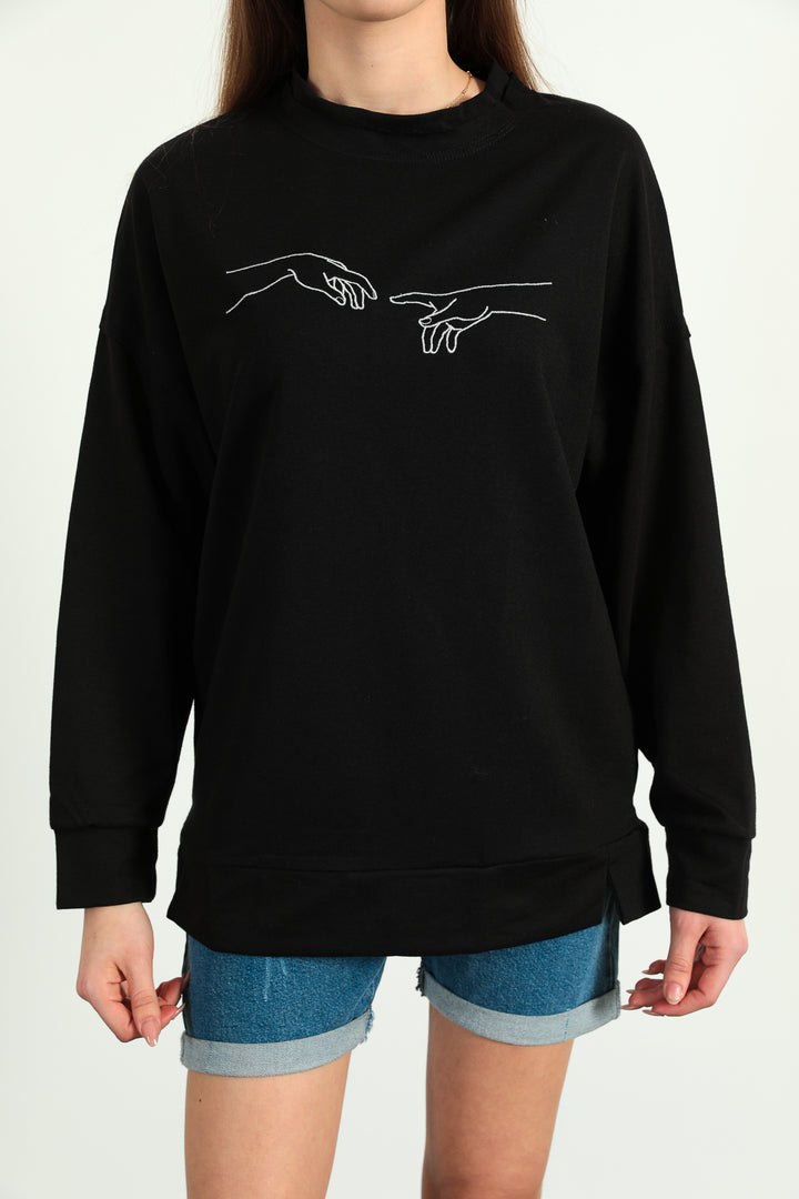 MPL Woman Finger Embroidered 2 Thread Sweatshirt 603bk020059 - Vlissingen