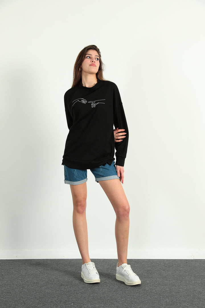 MPL Woman Finger Embroidered 2 Thread Sweatshirt 603bk020059 - Vlissingen