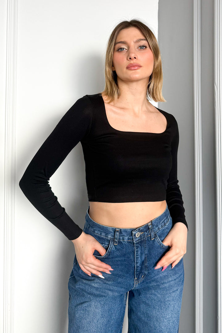 MPL Woman Square Neck Long Sleeve Blouse 21650 - Elyria