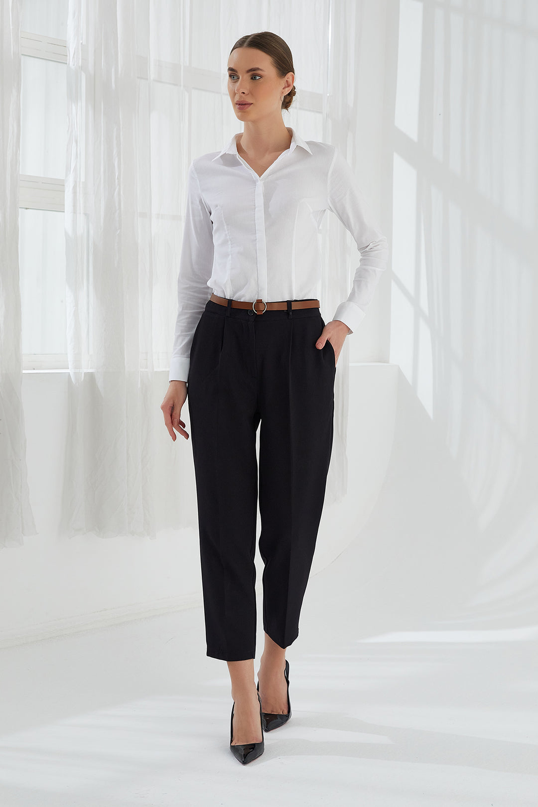 MPL Woman Slim Fit High Waist Pants 4577 - Columbia