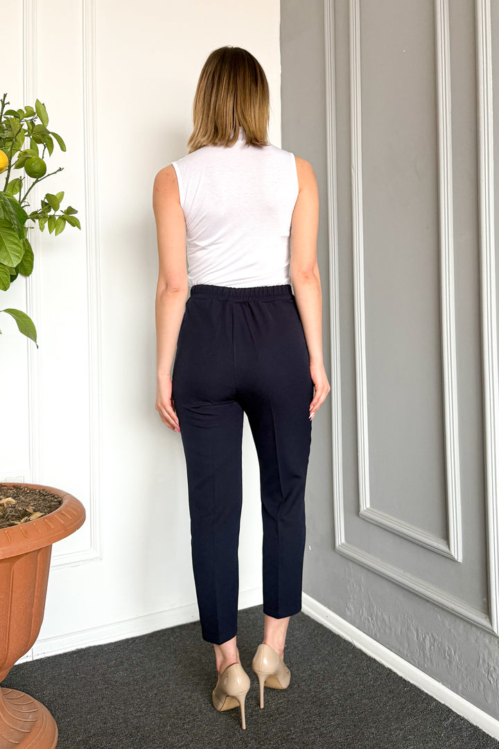 MPL Woman Striped Carrot Leg Pants 8325 - Poinciana