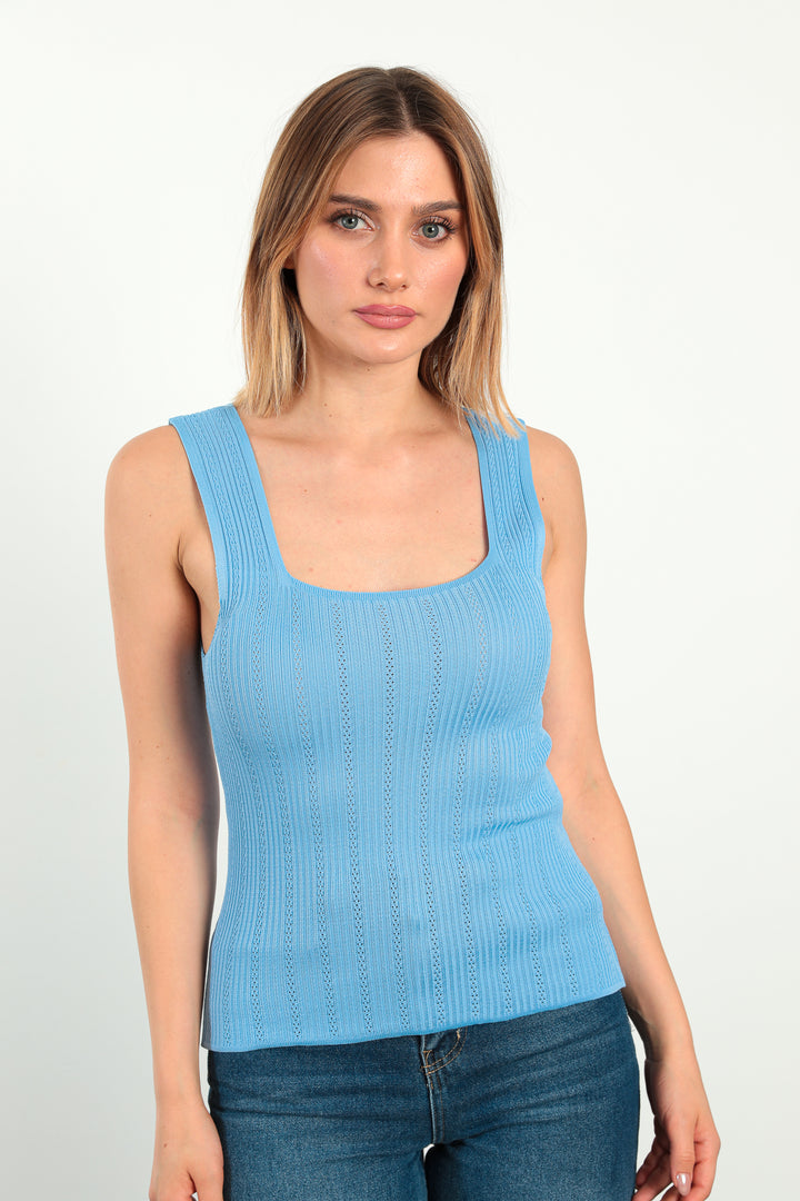 MPL Women's Square Neck Knit Tank Top 5261 - Manalapan
