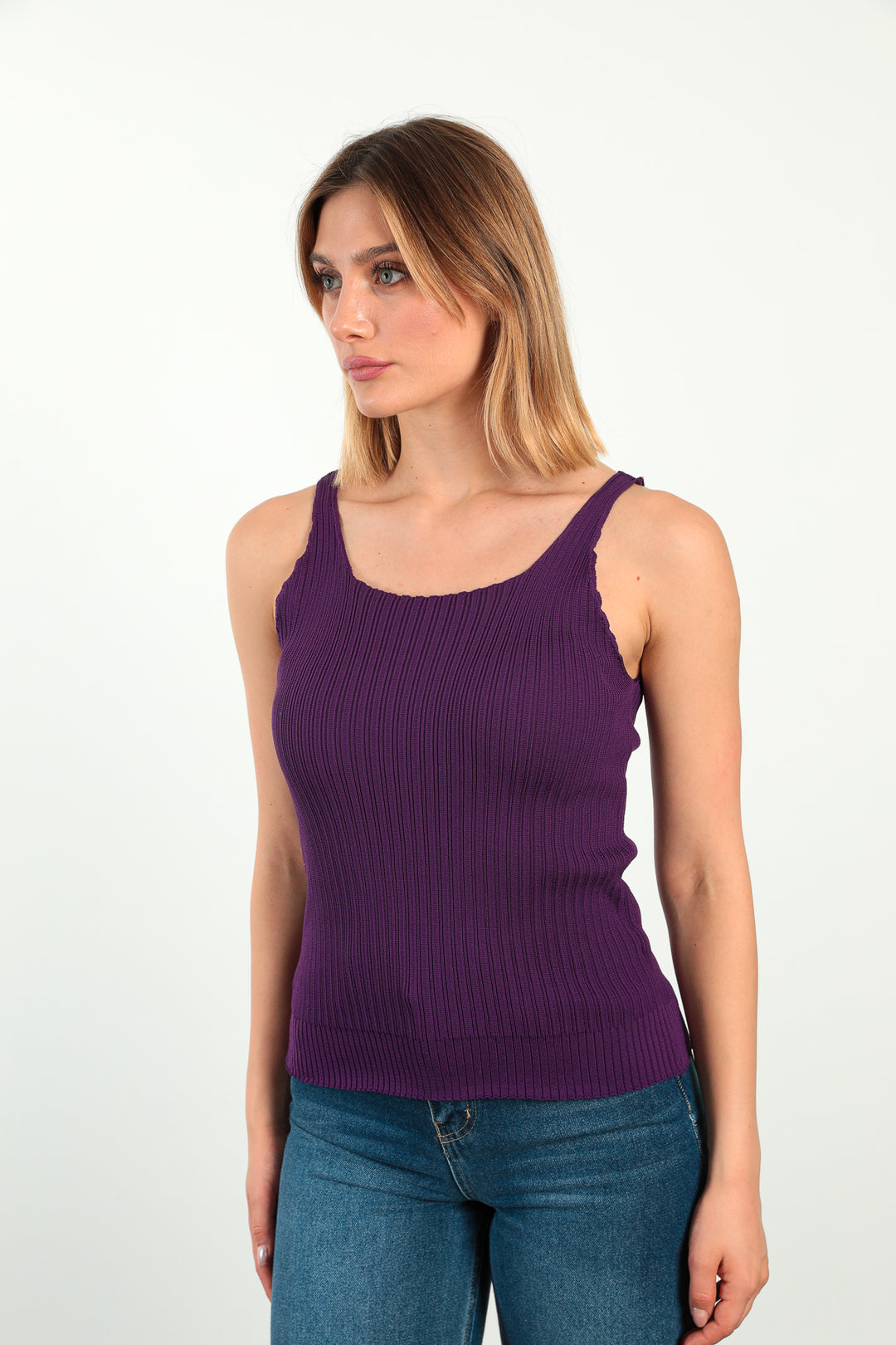 MPL Women's Square Neck Knit Tank Top 5318 - Zempoala