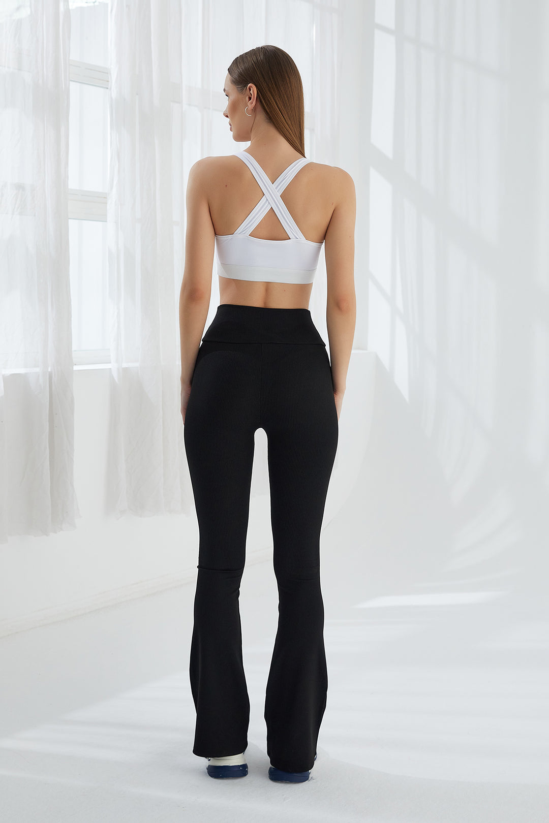 MPL Women's High Waisted Flared Spanish Pants Leggings 0576 - Edison