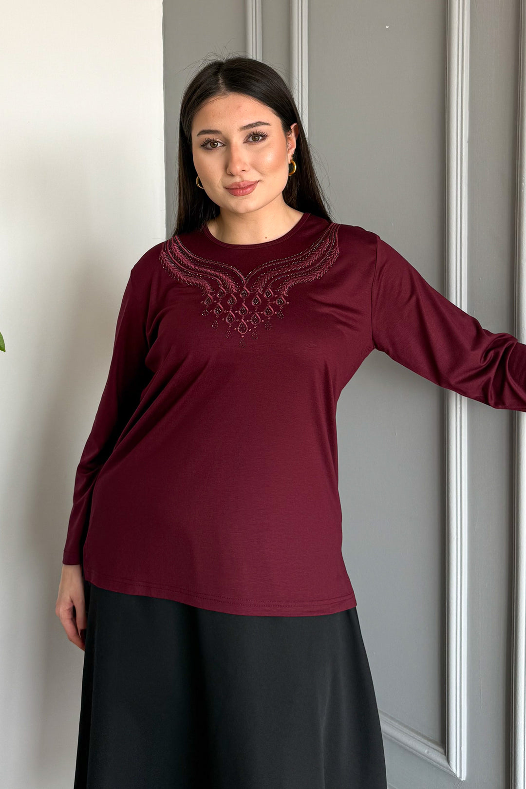 MPL Woman's Blouse with Stone Embroidery 01 - Council Bluffs