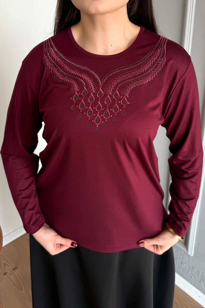 MPL Woman's Blouse with Stone Embroidery 01 - Council Bluffs
