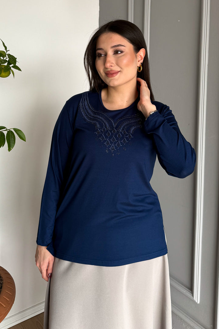MPL Woman's Blouse with Stone Embroidery 01 - Annecy