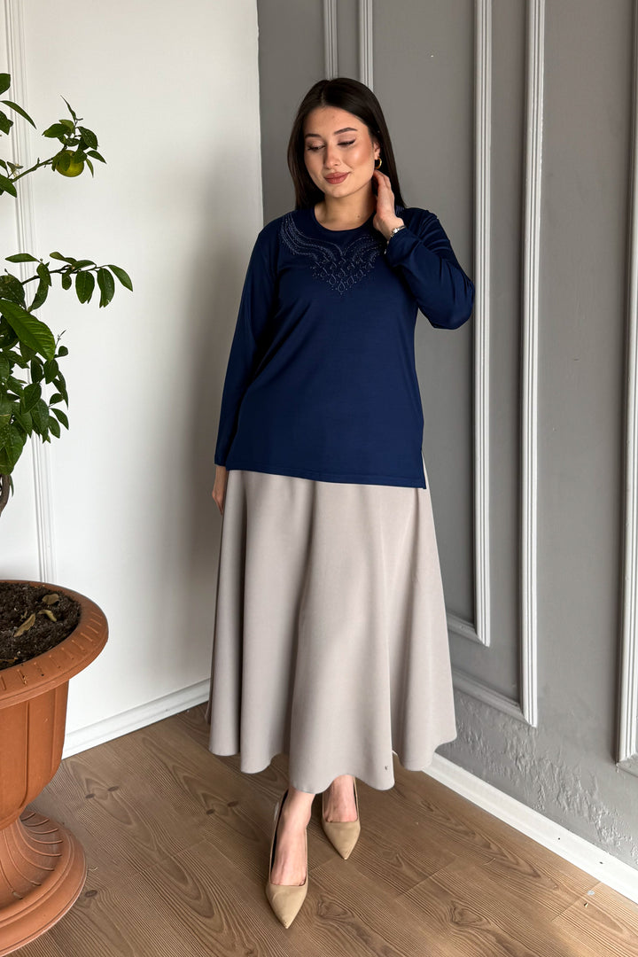 MPL Woman's Blouse with Stone Embroidery 01 - Annecy