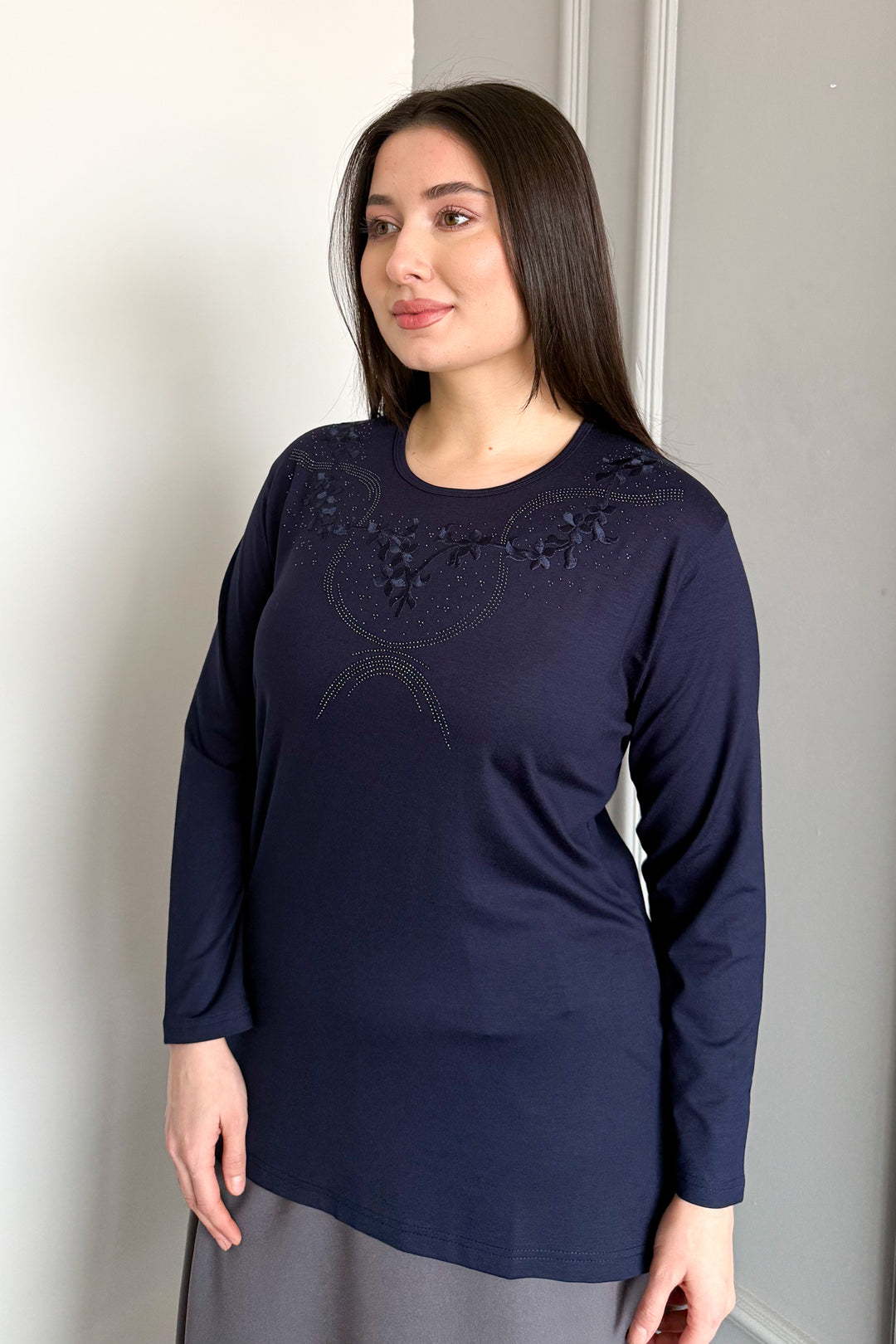 MPL Woman's Blouse with Stone Embroidery 04 - West Lafayette