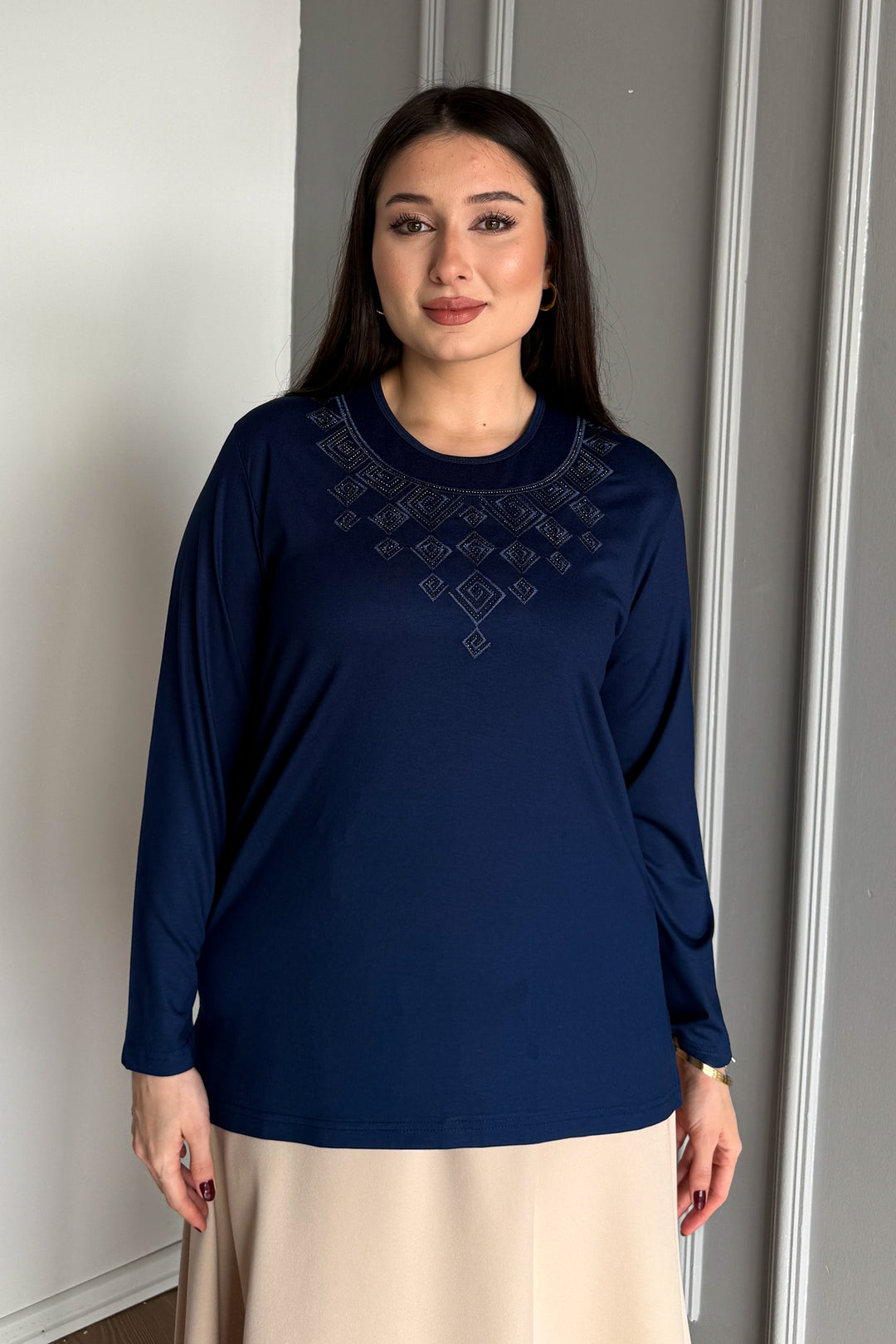 MPL Woman's Stone-embellished Knit Blouse 08 - Myrnohrad